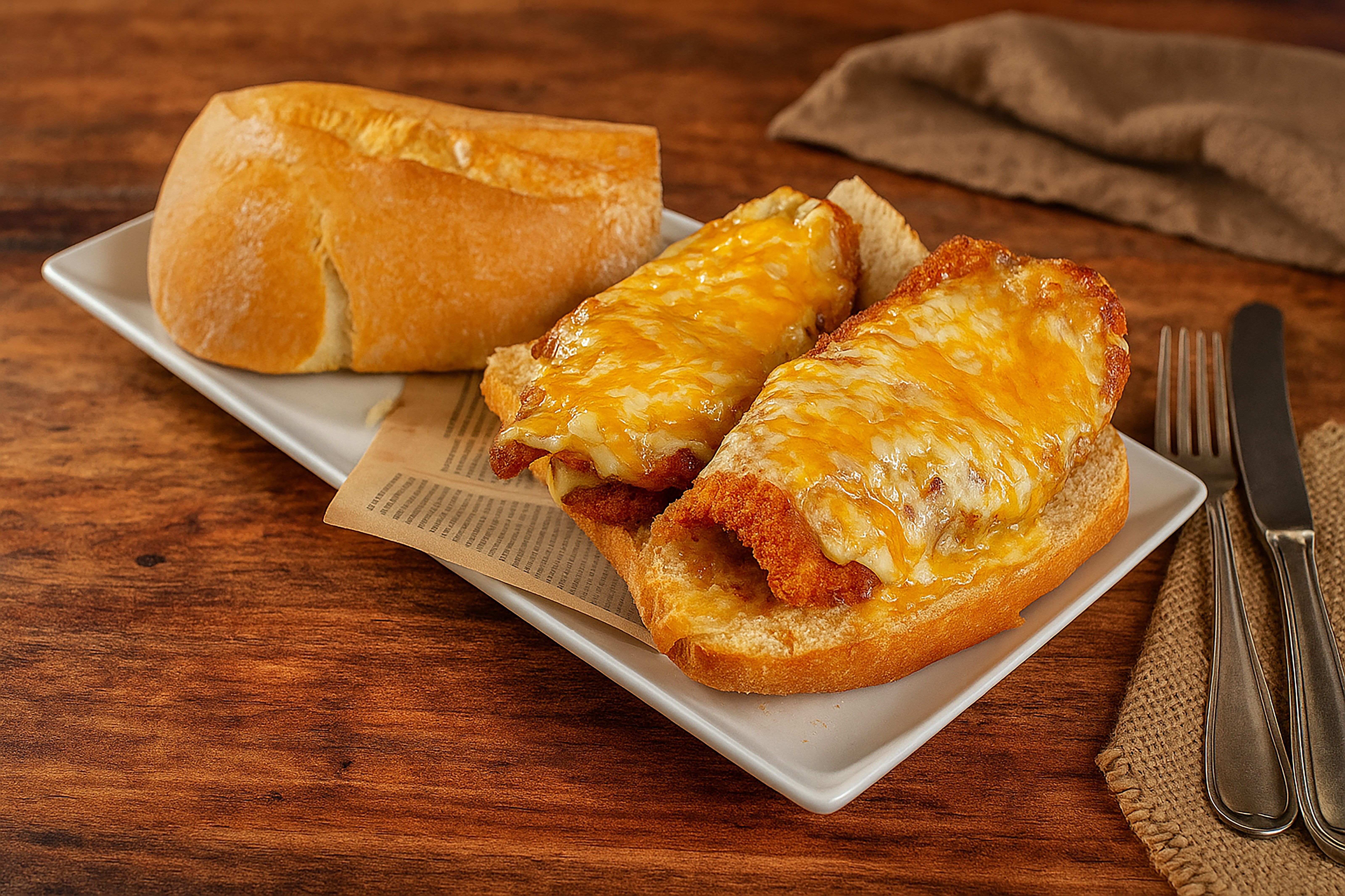 Pollo apanado con queso 